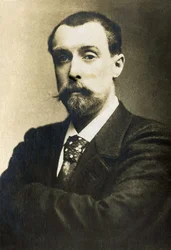 Porträtt av Alphonse Allais (1854-1905), fransk journalist, komiker och poet.