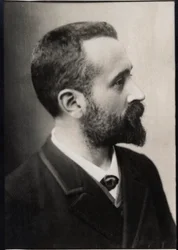 Porträtt av Alphonse Bertillon (1853-1914), fransk polis och biometriforskare.