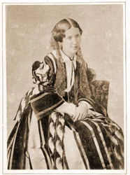 Porträtt av Elisabeth Felix kallad Mademoiselle Rachel 1851, fransk tragedian (1821 - 1858)