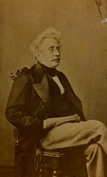 Porträtt av Hippolyte Bellangé, fransk målare och litograf; visitkort (s/v foto)