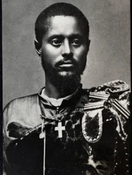 Porträtt av Ras Makonnen (1852-1906), general och guvernör i Harar-provinsen i Etiopien.