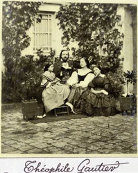 Porträtt av Théophile Gautier (1811 - 1872) i familjen.