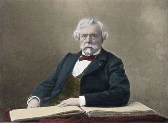 Porträtt av författaren Edmond de Goncourt (1822-1896) Fotografi från slutet av 1800-talet