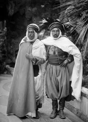 Representanter för de franska kolonierna, i traditionell dräkt, i Paris, cirka 1850, mottagen av Jean Etienne Theodore Ducos (1801-1855), marin- och koloniminister från 1851 till 1855. Fotografi. Ducos samling.