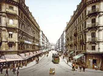 Utsikt nerför Rue de la Republic, Lyon, 1890-1900