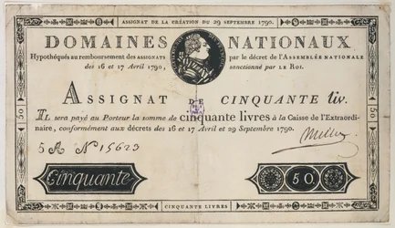 50 livres sedel, 29 oktober 1790