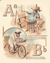 A B: Djur, konstnär, nötkött, bagare