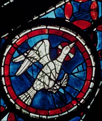 En duva från norra rosenfönstret, c.1223
