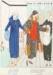 Några vackra nyheter från Art-Gout-Beaute, kostymer av Premet och Jean Patou, oktober 1923 (lito)