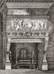 En renässansspis i Cluny-museet, Paris, Frankrike, från 