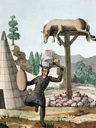 En sibirisk tartarisk shaman och begravningsplats, c.1811