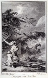 En orkan i Västindien. Gravyr av 1780 Chartres, Museum of Fine Arts
