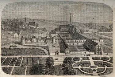 Abbey of Chelles (Seine et Marne) - gravyr i "Histoire de France" av Victor Duruy (1811-1894) - 1882