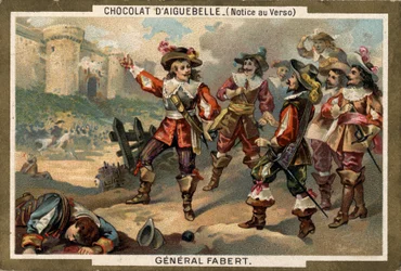Abraham de Fabert (1599-1662), Maréchal de France, under belägringen av Stenay (departement av Maas) 1654. Kromolitografi av 1800-talet.