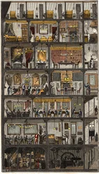 Boende i Paris - Tvärsnitt av ett parisiskt hus 1885 - Tvärsnitt av ett hus i Paris 1885. i "" La Nature. Granskning av vetenskaper och deras tillämpningar för konst och industri.””