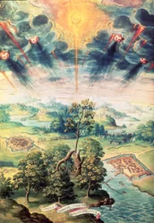 Ad 134 Frontispice, från resan till Puglia av Nagius