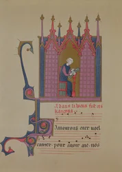 Adam de la Halle (124050-12881306), faksimil av ett manuskript från 1400-talet, 1800-talet