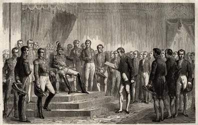 De 221:ans anförande - Den liberale statsmannen Roy- Collard presenterar Adressen du 221 - Pierre Paul Royer-Collards uppläsning för den franske kungen Charles X den 221:ans tal för att protestera mot domen 1830 - Pierre Paul Royer Collard (1763-1845) (Roy