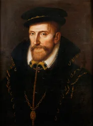 Amiral Gaspard de Coligny, fransk kalvinist, statsman och officer, mördad under Bartolomeinatten …