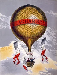 Annons för ballonger tillverkade av H. Lachambre, 1880-1900