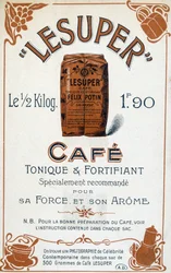 Reklam för kaffe Lesuper, 1900-talet