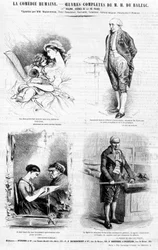 Annonssida för verk av Balzac - i "" Charivari", juli 1842