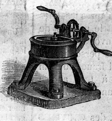 Jordbruksmaskin: en vridare närvarande på jordbruksutställningen 1860 i Paris. Gravyr i "" Le Monde Illustré"" nr 168 av 30 juni