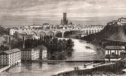 Albi - Languedoc-Roussillon-Midi-Pyrenee - gravyr i "La France illustrée: geografi, historia, statistisk administration" av V.A. Malt-Brown. 1884