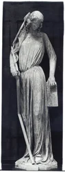 Allegorisk figur av synagogan, från katedralens södra korsarmsportal, ca 1230 (se även 105620)