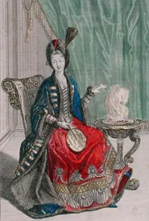 Allegory of Winter (färgad gravyr)