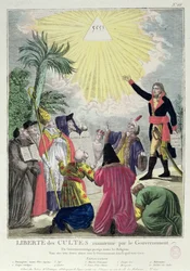 Allegori över konkordatet mellan Napoleon Bonaparte (1769-1821) och påven Pius VII (1742-1823) 1801 (se även 175951)