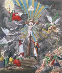 Allegori om återupprättandet av den katolska religionen i Frankrike 1802 under Napoleon Bonaparte som förste konsul, 1802