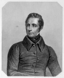Alphonse de Lamartine, fransk poet (1790-1869). I "" Girondinernas historia"" av Lamartine