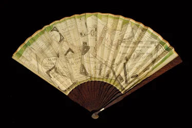 En Assignat-fläkt, ca 1796 (papper och trä)