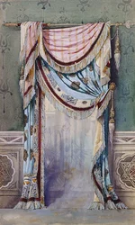 En interiör med gardindesign, c.1880