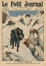 O se taamilosaga totoa, o se tagata meli Alpine na laveaʻiina se tagata faimalaga na mau i le kiona, ata pito i luma o le 