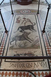 En invändig vy av slottet: mosaik
