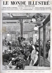 Anarkistiska attacker i Paris i februari 1894. Explosionen vid Terminus Cafe. "Den illustrerade världen" den 17 februari