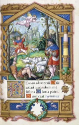 Bebådelse till herdarna, från en timbok gjord för Francois I, ca 1532-1540