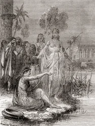 Anthony och Cleopatra fiskar med en flottilj av mindre farkoster på Nilen, från 