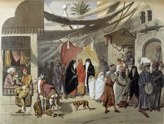 Arabiskt äktenskap i Kairo - i “” Modern Egypt””, av Henri de Amount, v.1870