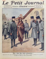 Arrestering vid Gyoer av Karl IV och drottning Zita efter hans andra misslyckade försök att återta Ungerns tron 1921, omslag till Le Petit Journal, 6 november 1921
