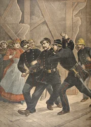 Arrestering av en stadssergent, illustration från Le Petit Journal: Supplement illustre, 1898