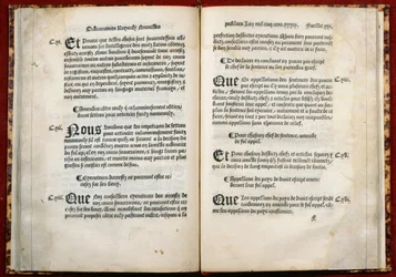 Artiklarna 106, 107, 108 i Villers-Cotterets förordning, 1539 (tryckt papper)
