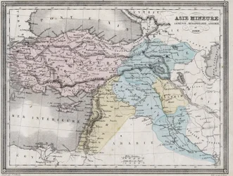 Mindre Asien, Armenien, Mesopotamien, Assyrien och Syrien i antiken - Plåt extraherad från "" Universal Atlas of Ancient and Modern Geography for the Use of Residential Schools"" av Vuillemin - ca. 1845