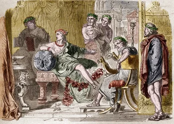 Aspasia av Miletus den grekiska kurtisanen från 500-talet f.Kr. Gravyr