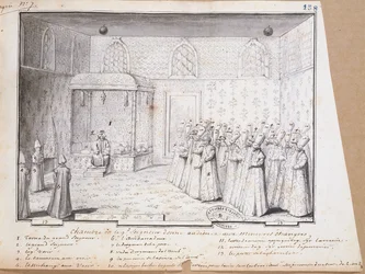 Sultanens publikkammare i Konstantinopel för att ta emot ambassadörer. 1717