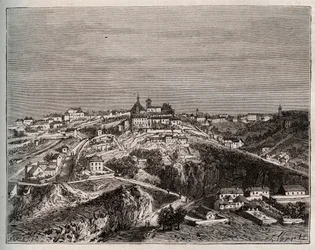 Avallon - Bourgogne-Franche-Comte - gravyr i "La France illustrée: geografi, historia, statistisk administration" av V.A. Malt-Brown. 1884