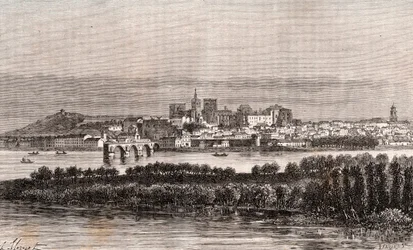 Avignon i Vaucluse - gravyr i "La France illustrée: geografi, historia, statistisk administration" av V.A. Malt-Brown. 1884