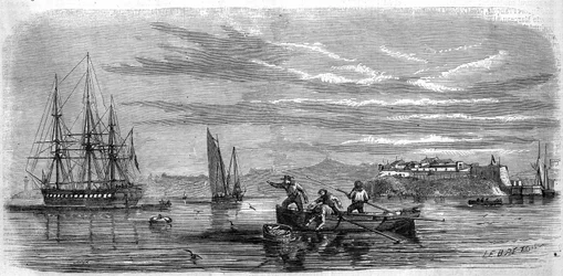 Baby samlad av mossorna i fregattskolan "" Thetis"". Brest (Finistere, 29)